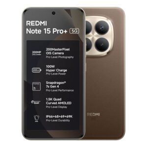 REDMI Note 15 Pro+ 5G (Coffee Mocha, 12GB + 256GB) | 200MasterPixel OIS Camera | Snapdragon 7s Gen 4 | CrystalRes AMOLED | IP69/69K | 6500mAh Si/C Battery | 100W HyperCharge