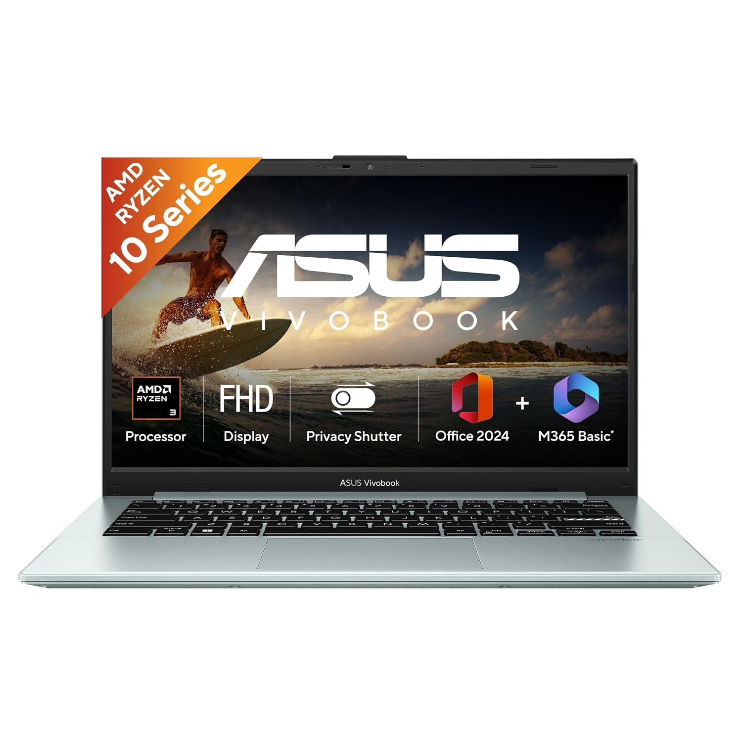 ASUS Vivobook Go 15 (2026),AMD Ryzen 3 30,AMD Radeon iGPU,8GB RAM,512GB SSD,FHD,15.6"(39.6 cm),Windows 11 Home,M365 Basic(1 Year),Office 2024,Green Gray,1.63 Kg,E1504FA-BQ2117WS,Thin & Light Laptop