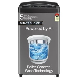 Godrej 7 Kg 5 Star, AI Powered, Fabrisafe Steel Drum, Magic Lint Filter, Fills Tub At ~0 Water Pressure, Fully-Automatic Top Load Washing Machine (WTEON ALP 70 5.0 FDUN GPGR, Graphite Grey)