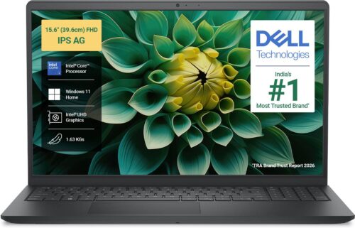 Dell 15 (Previously Inspiron) Laptop, 14th Gen Intel Core i3/Core 3 100U Processor, 16GB DDR4, 512 SSD, Intel UHD Graphics, 15.6″ FHD 120Hz IPS AG 250 nit Display, Win 11 + Office 2024, Black, 1.63Kg
