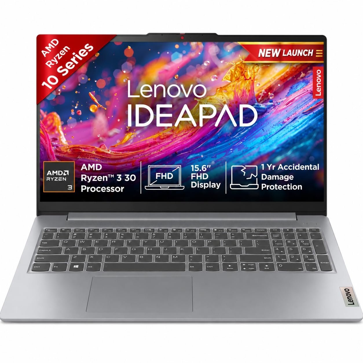Lenovo IdeaPad Slim 3 Ryzen 3 30 15.6″ (39.6cm) FHD Thin and Light Laptop (8GB RAM/512GB SSD/AMD Radeon 610M Graphics/Windows 11/Office 2024/Grey/1.6Kg)