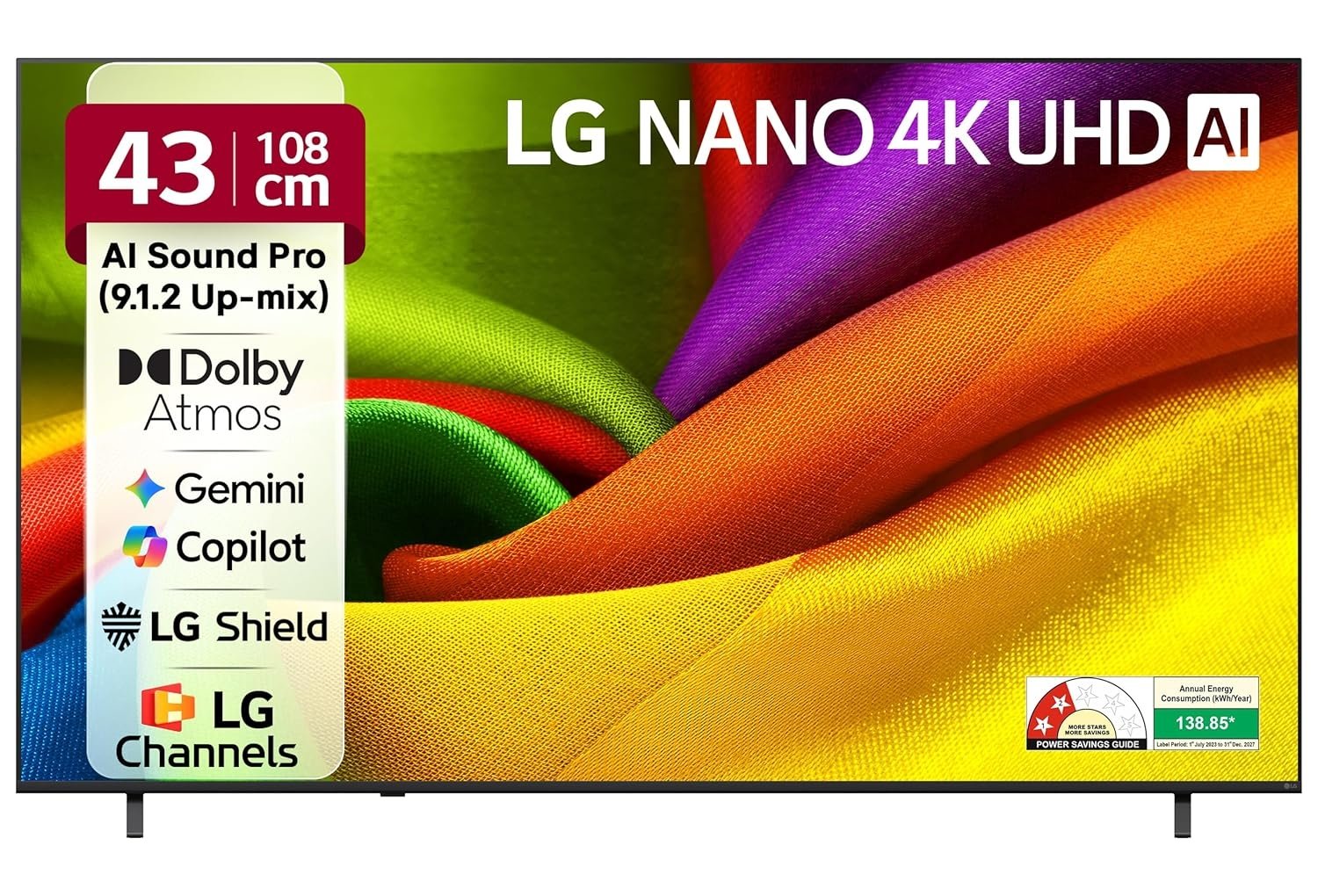 LG 108 cms (43 inches) NU87 AI Series Nano 4K Ultra HD Smart webOS VA LED TV 43NU870BPLA