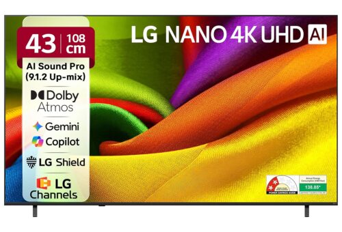 LG 108 cms (43 inches) NU87 AI Series Nano 4K Ultra HD Smart webOS VA LED TV 43NU870BPLA