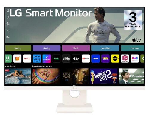 LG Smart Monitor 80cm (32 in) w/webOS Platform for Smart TV Experience, FHD 1920×1080, IPS, HDR10, Bluetooth, Screen Mirroring, Built-in Channels, ThinQ, 5Wx2 Speakers, HDMIx2, USB, 32SR50F, White