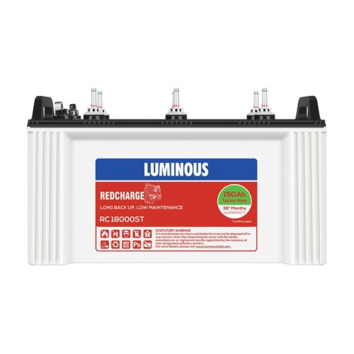 Luminous Red Charge RC 18000ST 150 Ah 12V Short Tubular Inverter Battery for Home, Office & Shops | Leak Resistant & Low Maintenance | Compatible with All Inverter Types | 36 Months Warranty