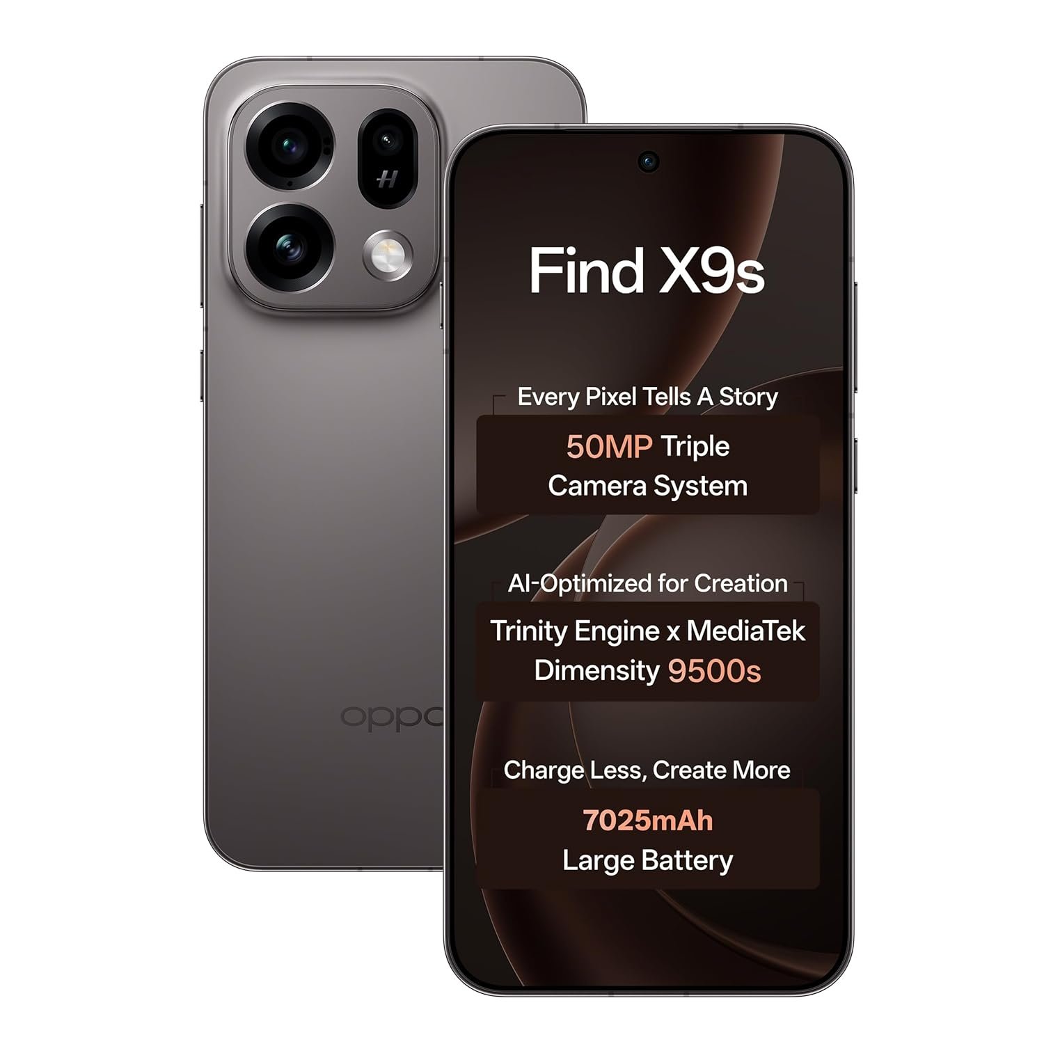 Oppo Find X9s 5G (Midnight Grey, 12GB, 256GB) | Hasselblad 50MP Triple Camera | 120× Super Zoom | MediaTek Dimensity 9500s | 7025mAh 80W SUPERVOOC | ColorOS 16